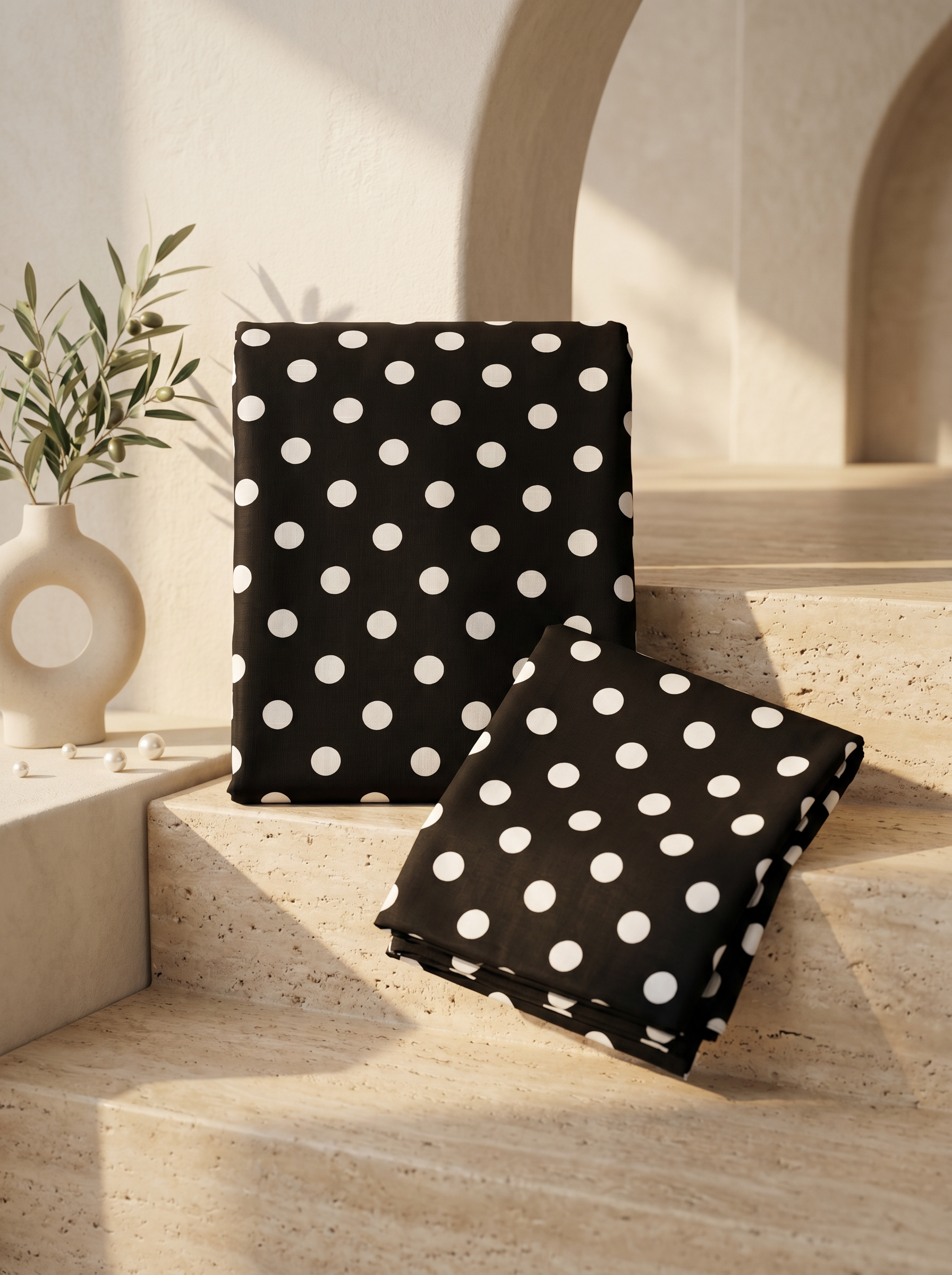 Black Polka Dot 2-Piece Women's Suit