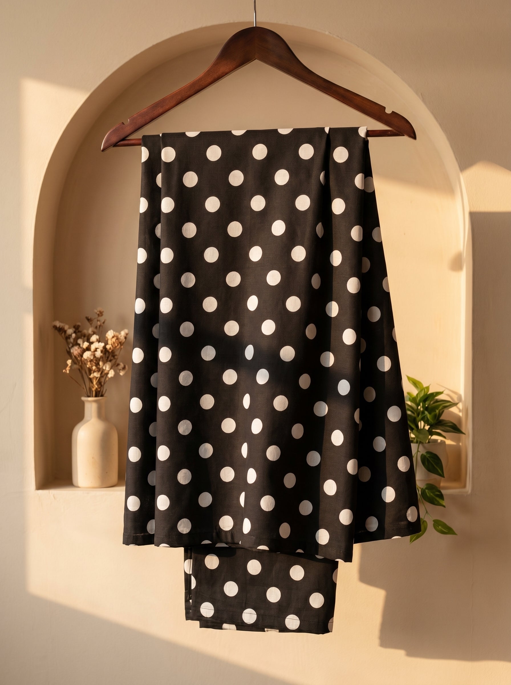 Black Polka Dot 2-Piece Women's Suit