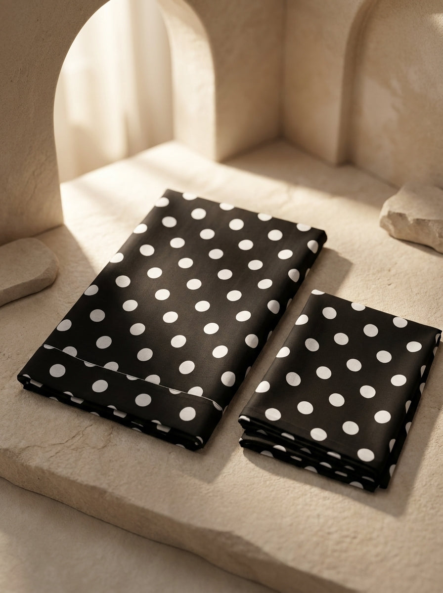 Black Polka Dot 2-Piece Women's Suit