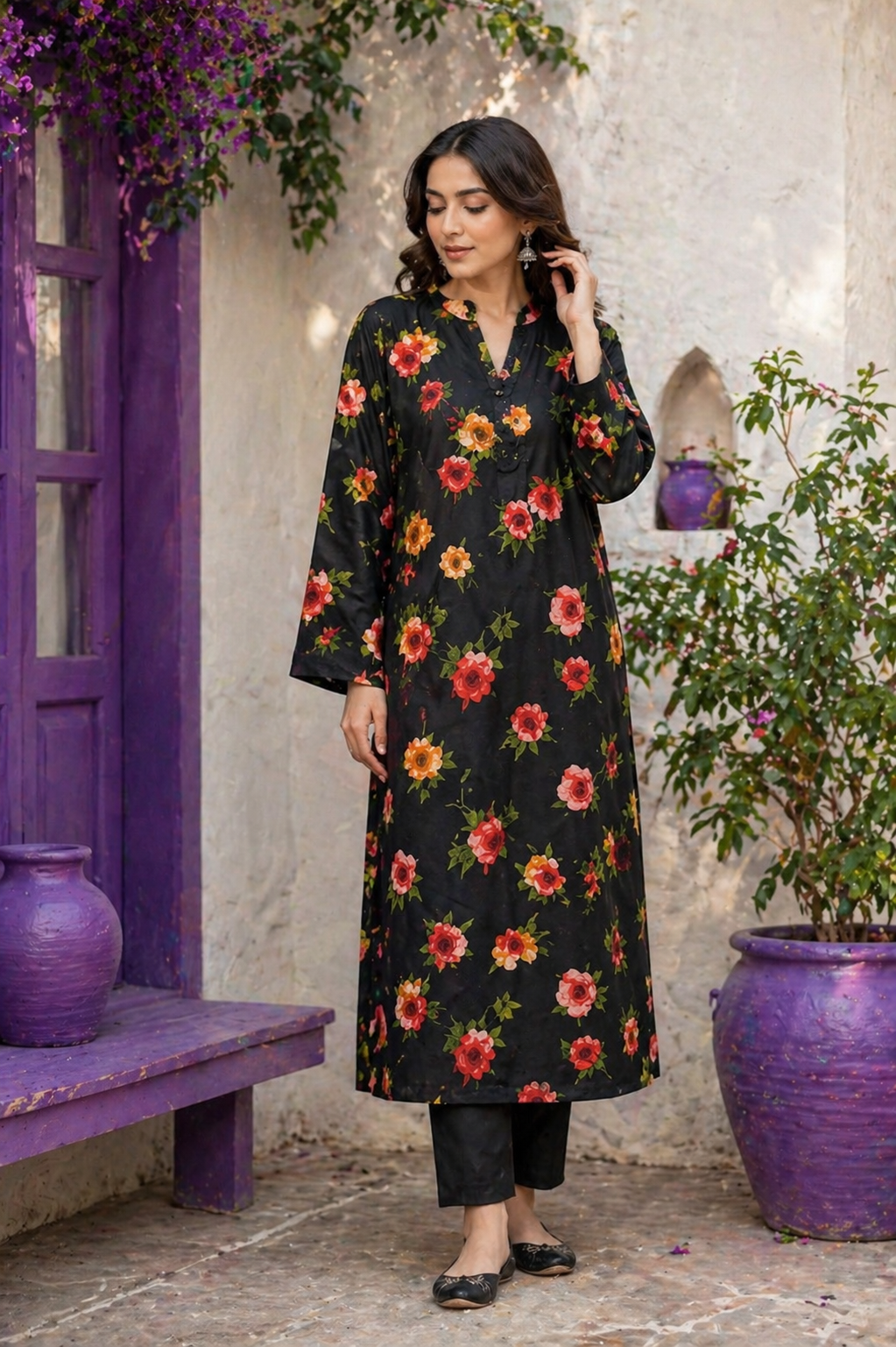 Midnight Bloom 2 Piece Printed Lawn Suit