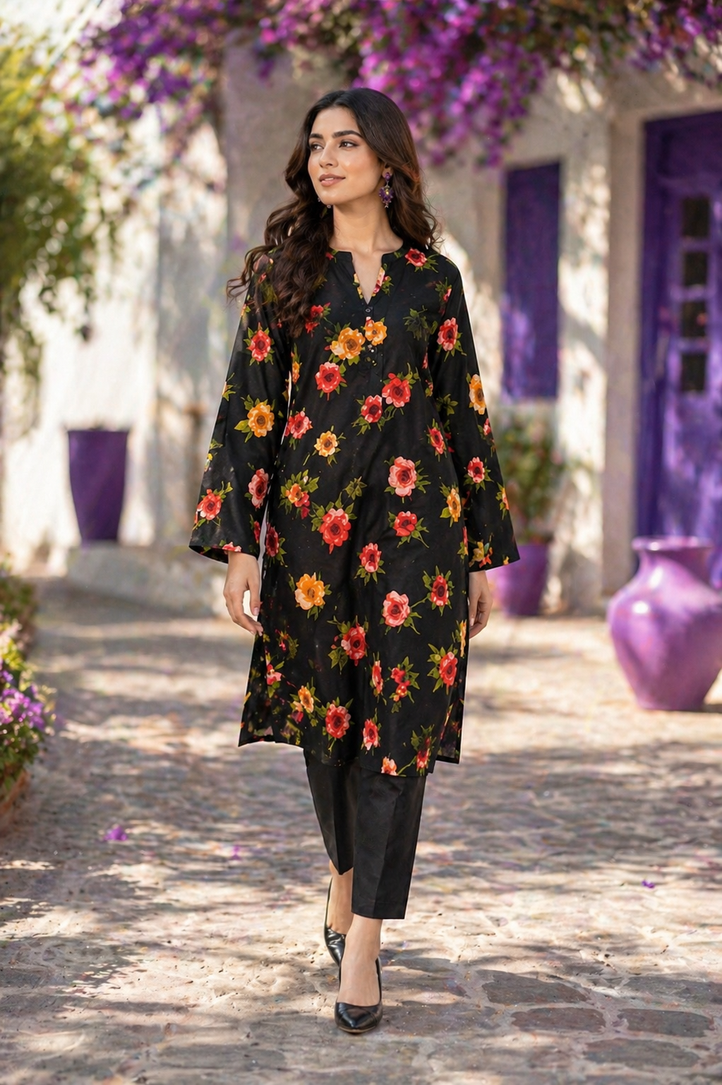 Midnight Bloom 2 Piece Printed Lawn Suit