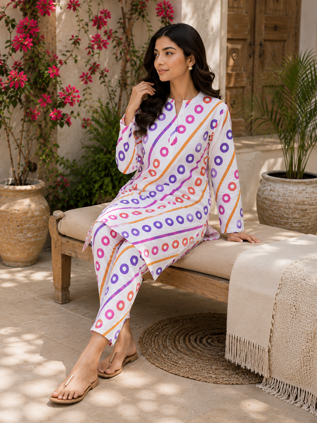 Multicolor Printed 2-Piece Unstitch Lawn Suit