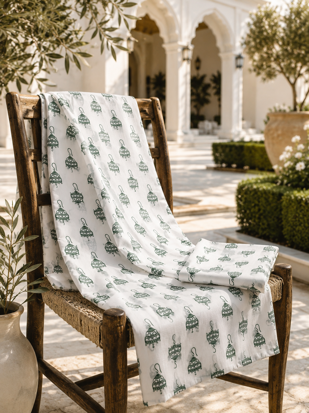 White & Sage Green Unstitched 2 Piece Lawn Suit