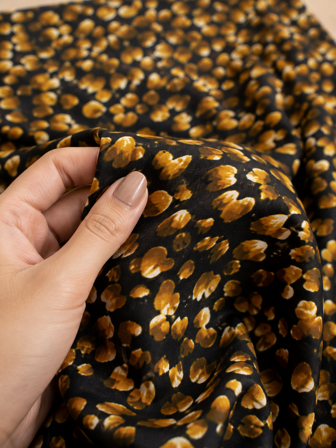 Black & Golden Stone Linen Unstitched 2-Piece Suit