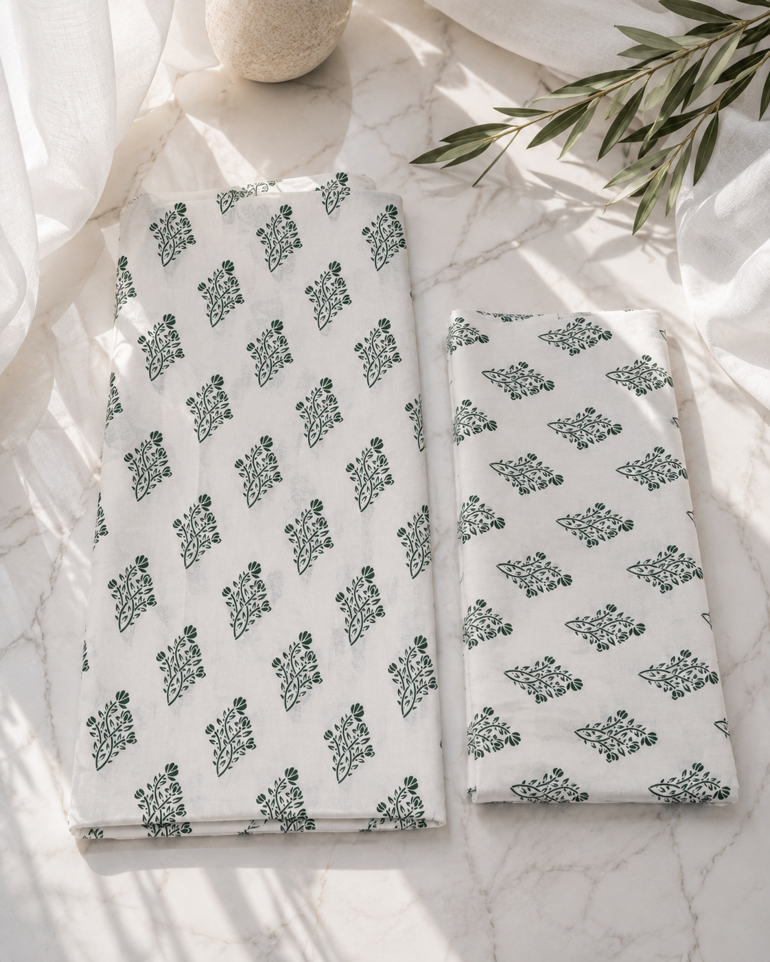 White Printed Unstitched 2 Piece Lawn Suit