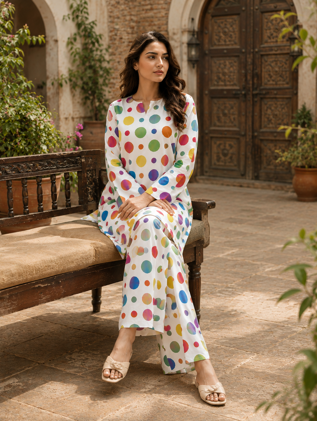 Multicolor Bloom Printed 2-Piece Lawn Suit