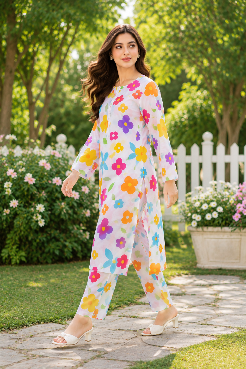 Bloom Bliss Floral Printed 2-Piece Unstitch Lawn Suit for Women – Summer Collection