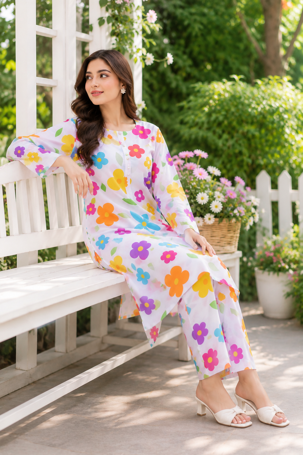 Bloom Bliss Floral Printed 2-Piece Unstitch Lawn Suit for Women – Summer Collection