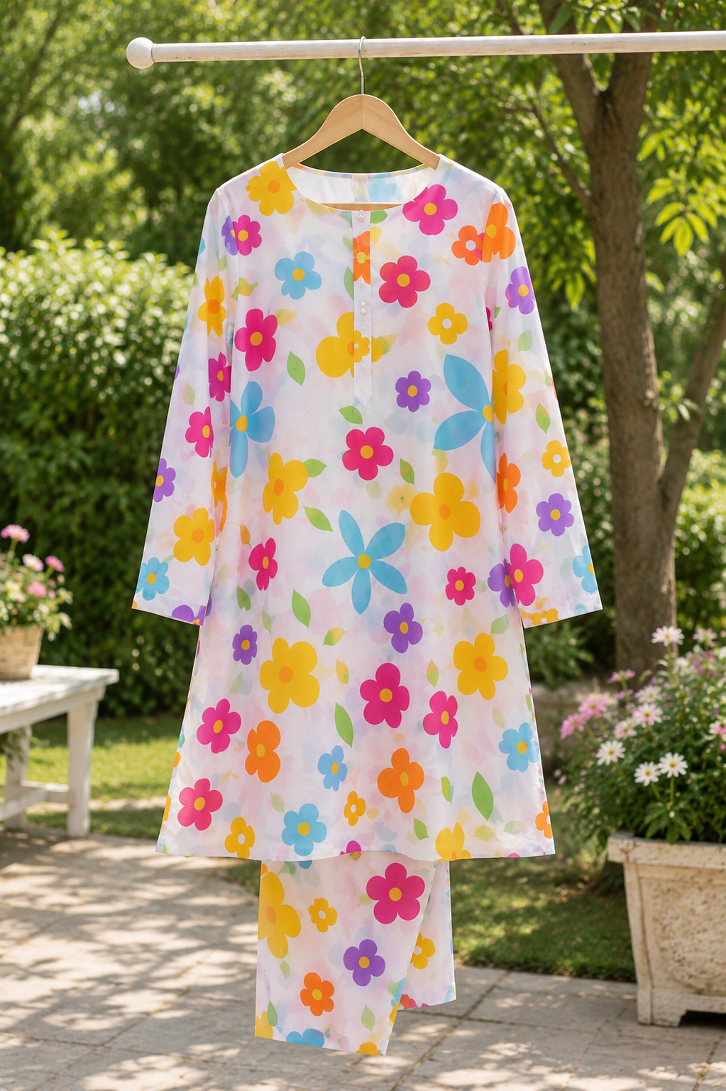 Bloom Bliss Floral Printed 2-Piece Unstitch Lawn Suit for Women – Summer Collection