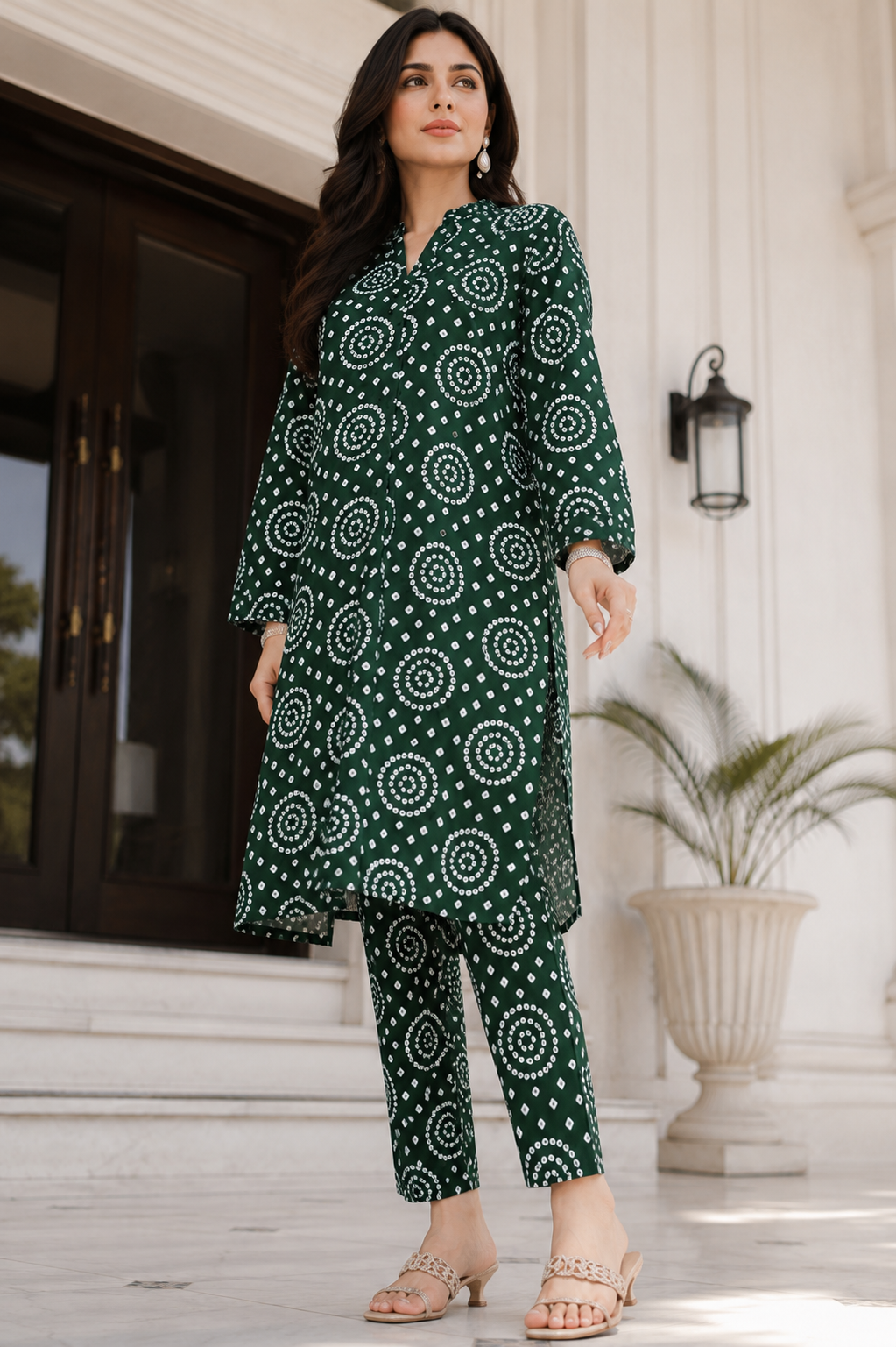 Dark Green-Unstitched 2 Piece Printed Lawn Suit
