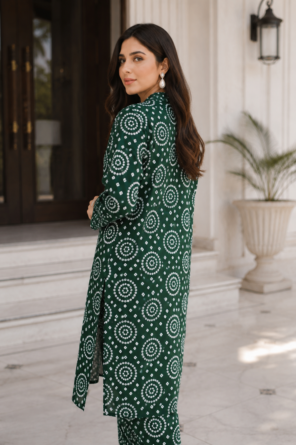 Dark Green-Unstitched 2 Piece Printed Lawn Suit