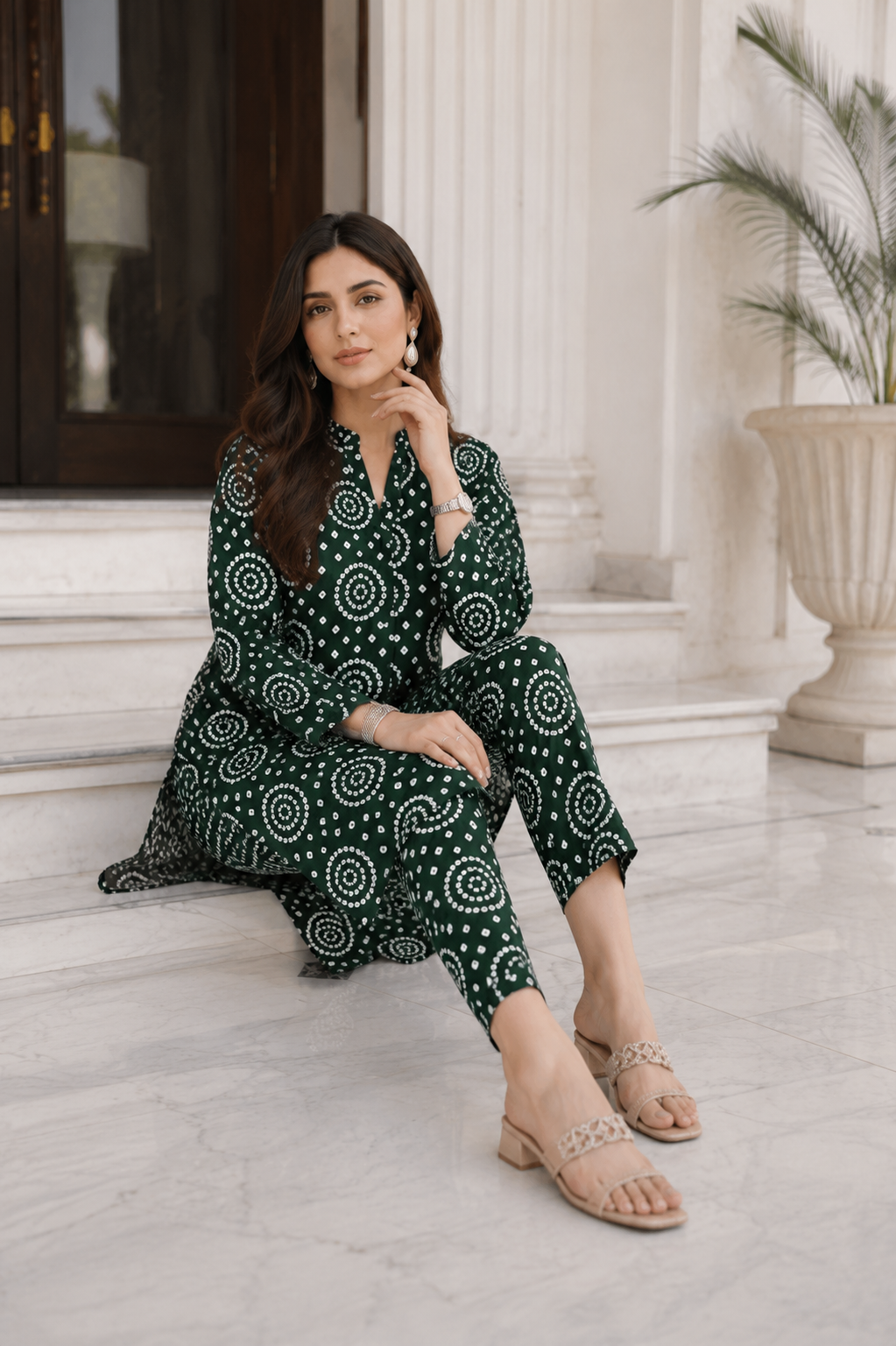 Dark Green-Unstitched 2 Piece Printed Lawn Suit