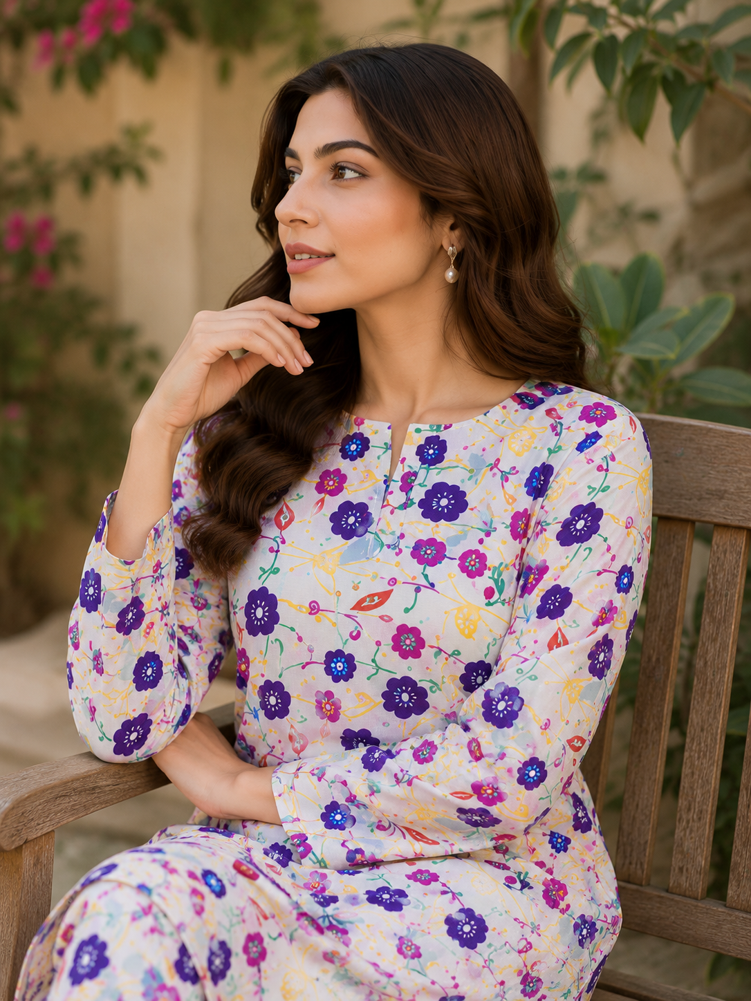 Floral Printed 2-Piece Lawn Suit