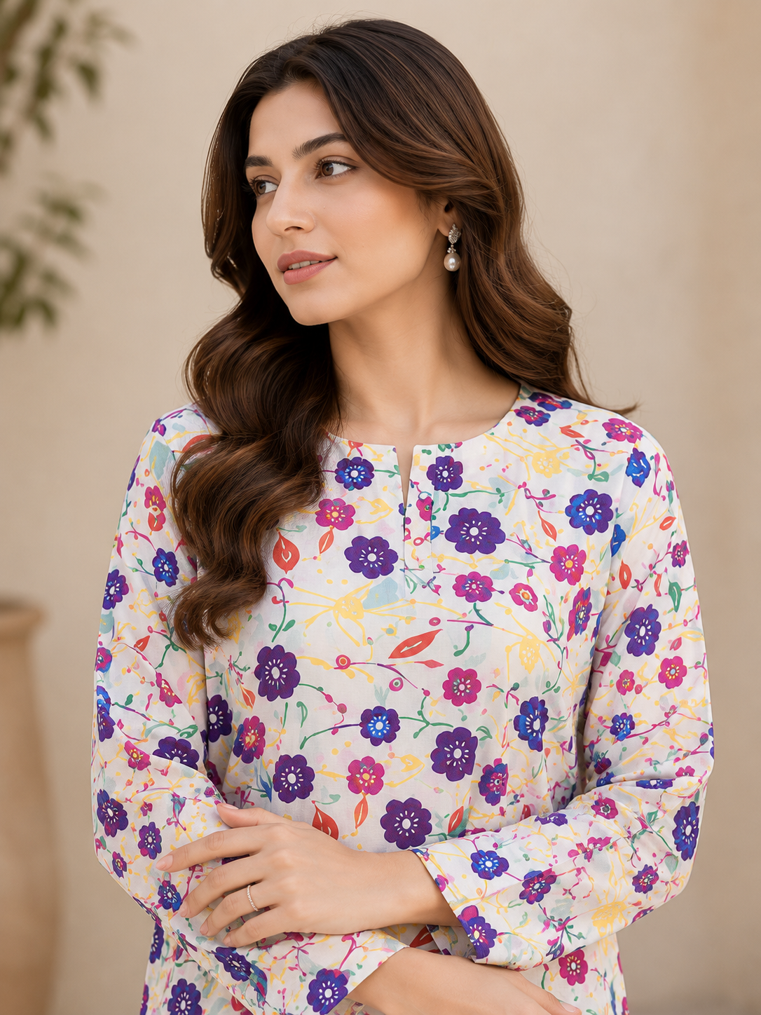 Floral Printed 2-Piece Lawn Suit