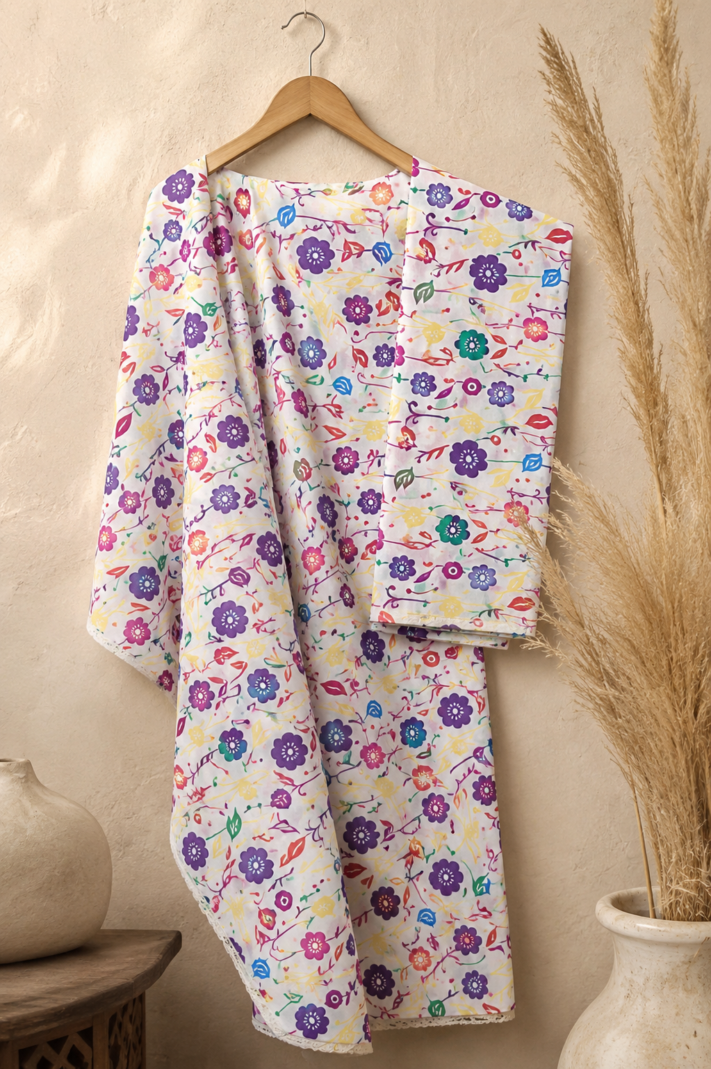 Floral Printed 2-Piece Lawn Suit