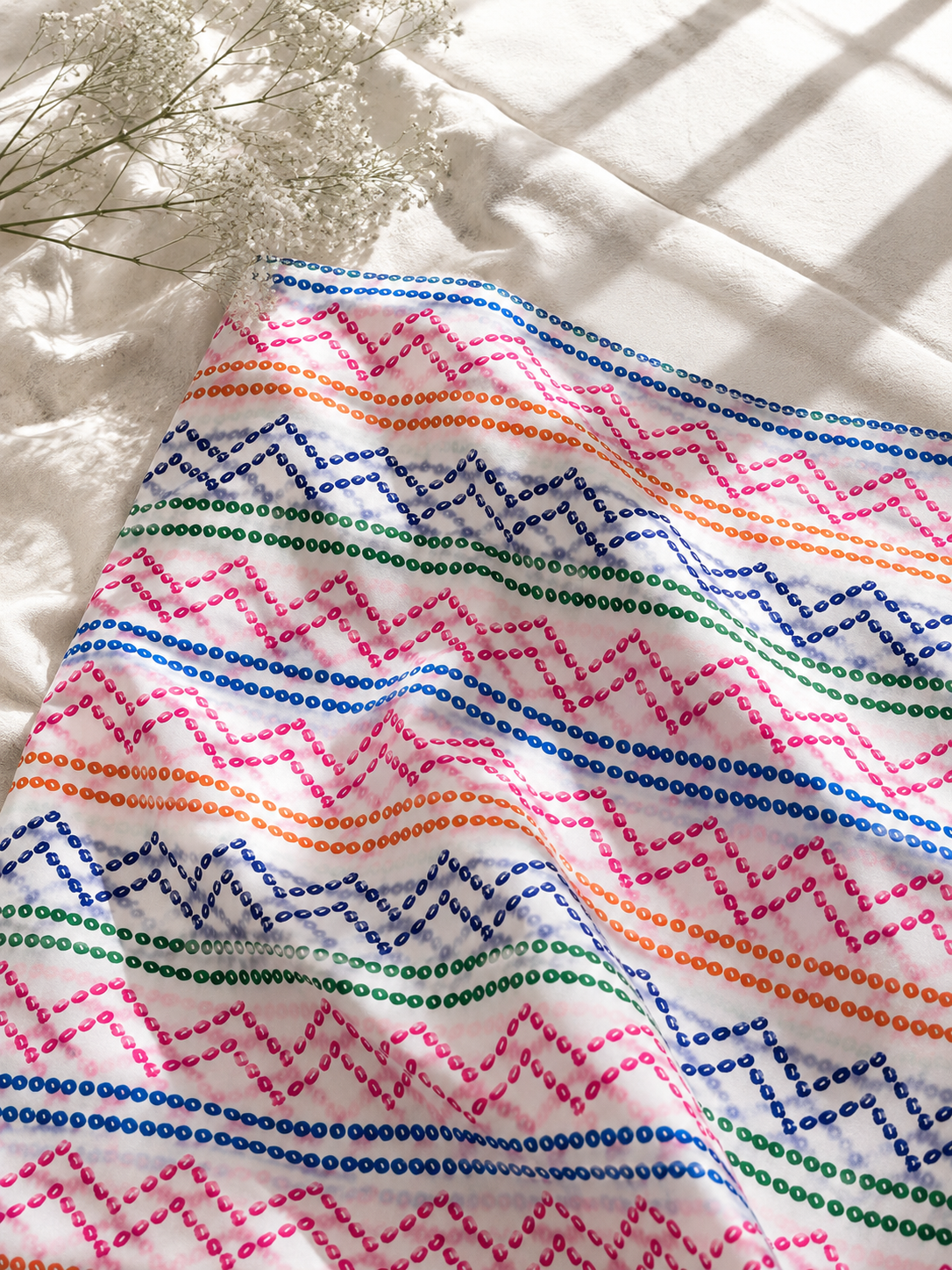 Rainbow Chevron Printed 2-Piece Lawn Suit