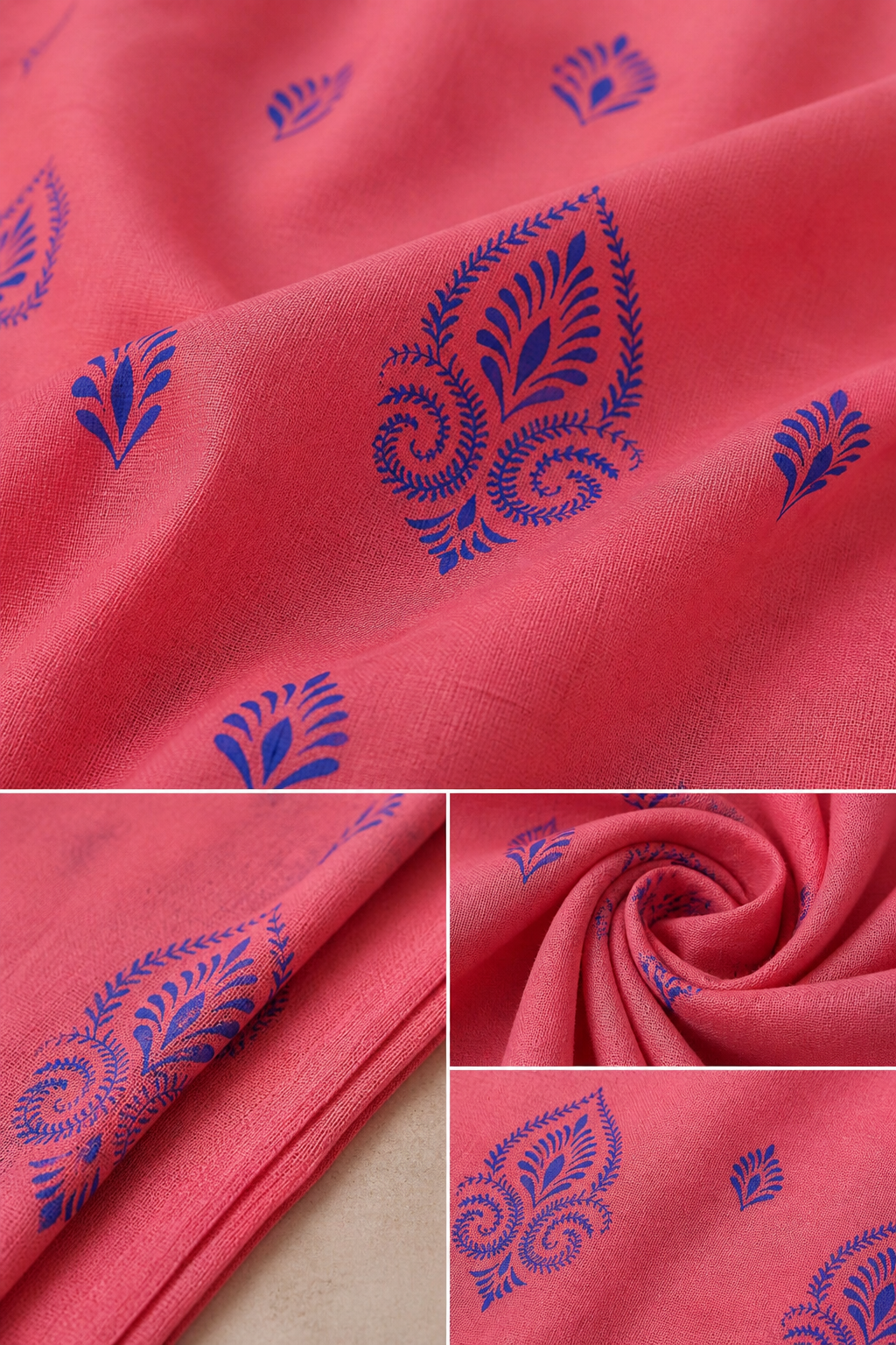 Coral Pink 2 Piece Lawn Suit