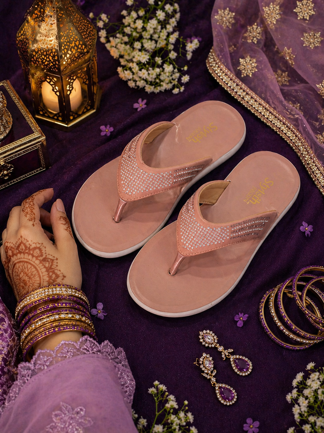 Embellished Pink Flip-Flop
