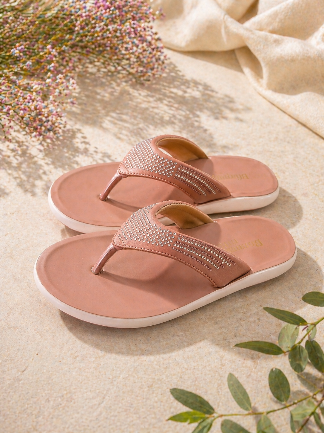 Embellished Pink Flip-Flop
