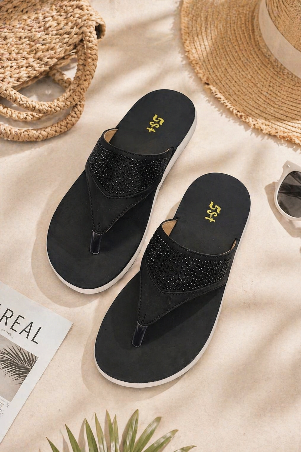 Rhinestone Comfort Flip Flops