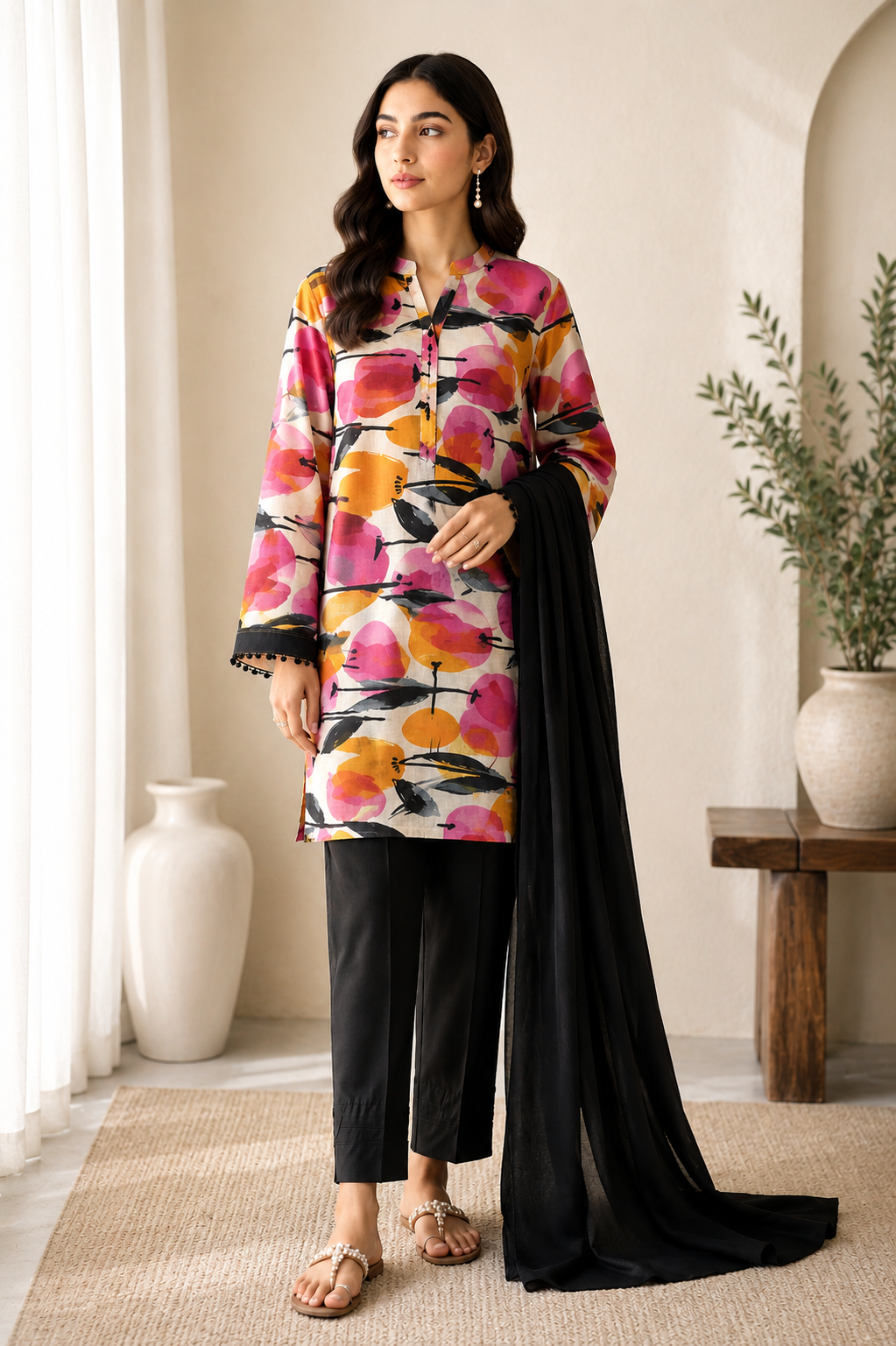 Multicolor Printed 2 Piece Lawn Suit