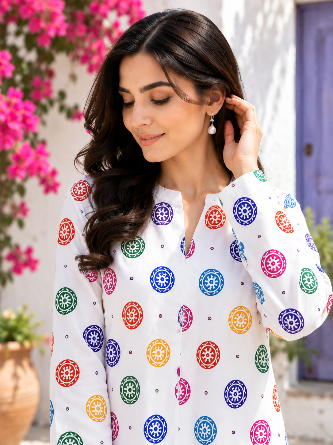 Multicolor Unstich Printed 2-Piece Lawn Suit