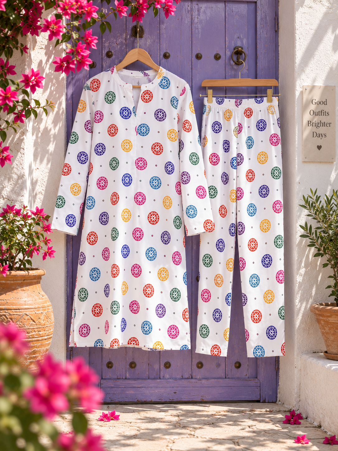 Multicolor Unstich Printed 2-Piece Lawn Suit